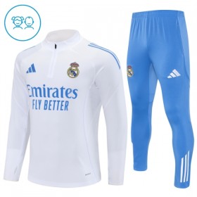 Real Madrid Barn Trenings Collegegenser 2025-26 Kvart-Zip Hvit